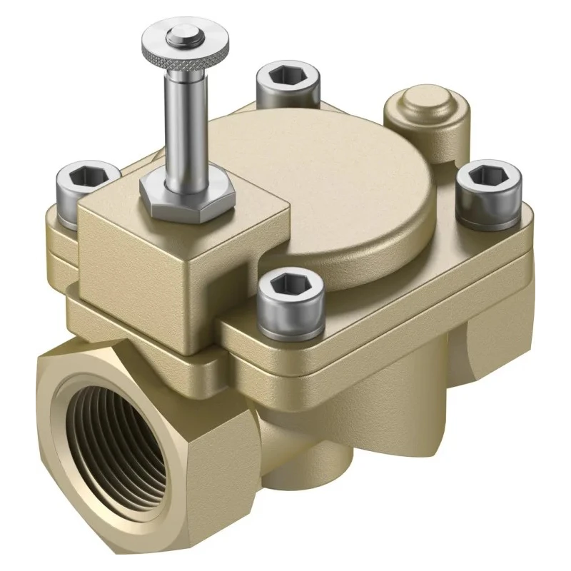 Festo Pneumatic Solenoid Valve 2/2 NC Solenoid/Spring Type G, 1 Inch Port, 6.8W Power, Brass Body VZWM-L-M22C-G1-F4