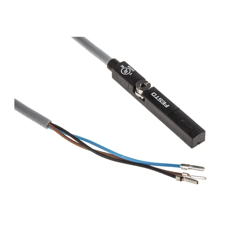 Festo Pneumatic Position Detector SME Series Open End Cable, Reed Sensor, IP65 IP68, 24 V AC/DC, LED SME-8M-DO-24V-K-7,5-OE