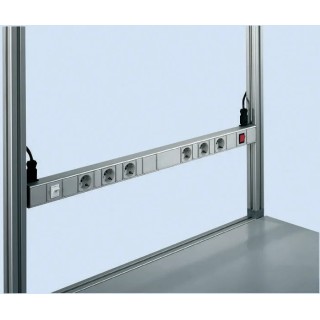 Bosch Rexroth Socket Bar 6 Gang, Type F German Schuko, 230V AC, 20A, RCD Protected 3842539868