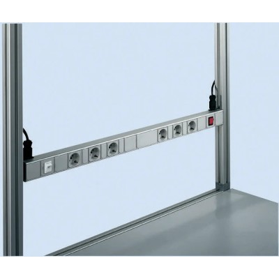Bosch Rexroth Socket Bar 6 Gang, Type F German Schuko, 230V AC, 20A, RCD Protected 3842539868