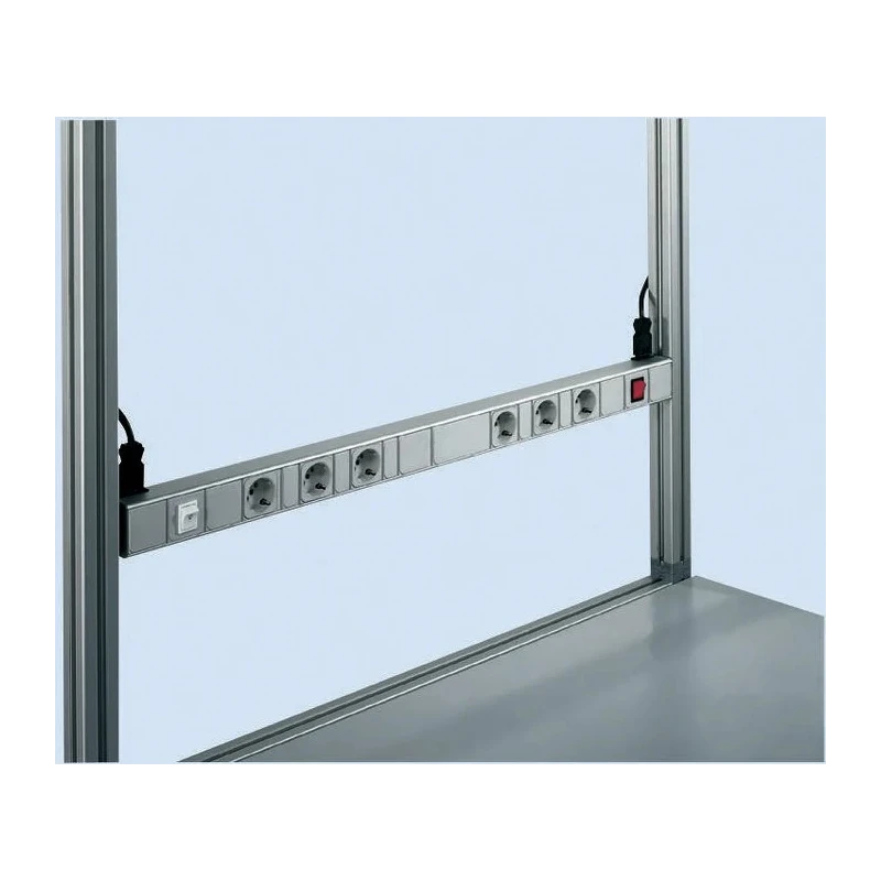 Bosch Rexroth Socket Bar 6 Gang, Type F German Schuko, 230V AC, 20A, RCD Protected 3842539868