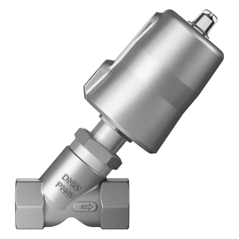 Festo Angle Seat Pneumatic Actuated Valve 3/4 in Threaded Connection 20 bar Operating VZXF-L-M22C-M-B-G34-180-M1-V4V4T-50-20