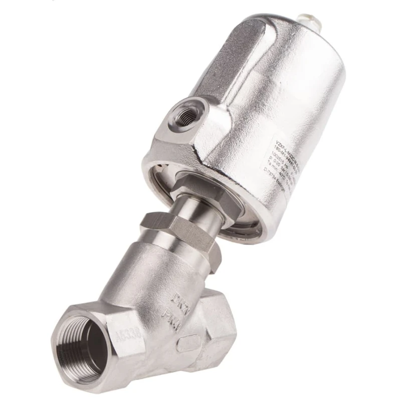 Festo Angle Seat Pneumatic Actuated Valve 3/4 in Threaded Connection 20 bar Operating VZXF-L-M22C-M-B-G34-180-M1-V4V4T-50-20