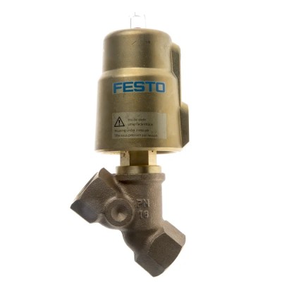 Festo Angle Seat Pneumatic Actuated Valve 3/4 in 116 bar Gunmetal, Normally Closed VZXF-L-M22C-M-B-G34-160-H3B1-50-16