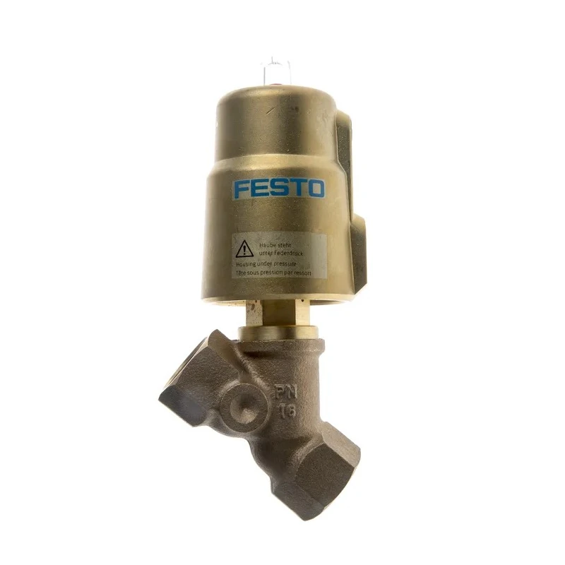 Festo Angle Seat Pneumatic Actuated Valve 3/4 in 116 bar Gunmetal, Normally Closed VZXF-L-M22C-M-B-G34-160-H3B1-50-16
