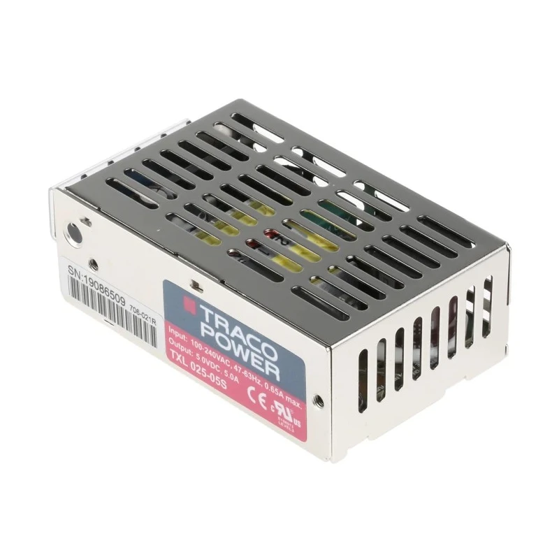 TRACOPOWER Switching Power Supply 5V DC 25W Chassis Mount 85-264V AC Input TXL 025-05S