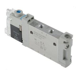 Festo 5/2 Solenoid Valve, Single Solenoid/Spring Actuation, Metric M5 Port, Aluminium Alloy Body VUVG-LK10-M52-AT-M5-1H2L-S