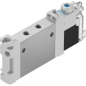 Festo 5/2 Solenoid Valve, Single Solenoid/Spring Actuation, Metric M5 Port, Aluminium Alloy Body VUVG-LK10-M52-AT-M5-1H2L-S