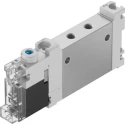 Festo 5/2 Solenoid Valve, Single Solenoid/Spring Actuation, Metric M5 Port, Aluminium Alloy Body VUVG-LK10-M52-AT-M5-1H2L-S