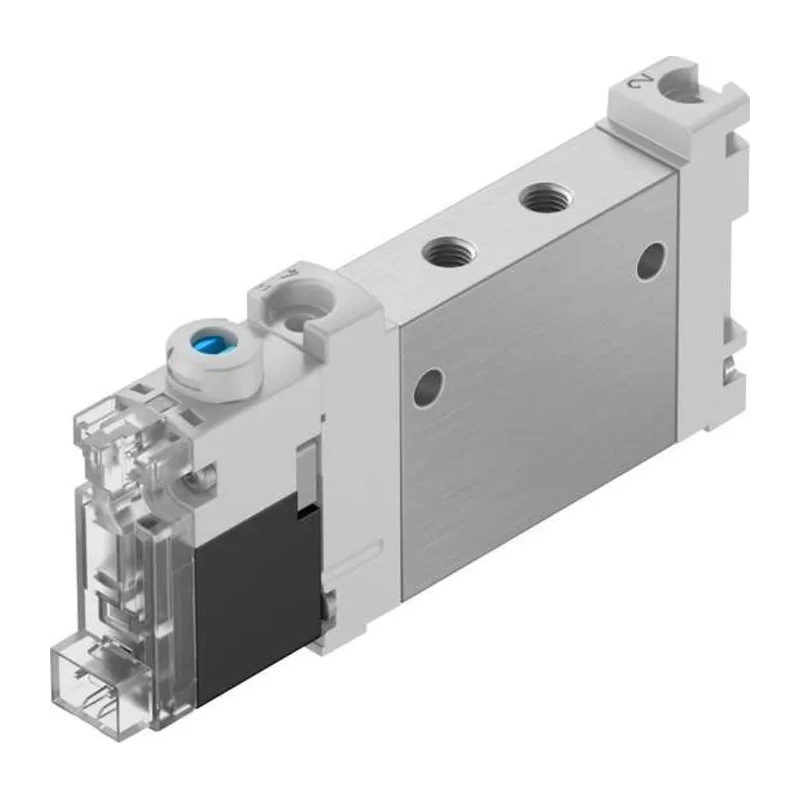 Festo 5/2 Solenoid Valve, Single Solenoid/Spring Actuation, Metric M5 Port, Aluminium Alloy Body VUVG-LK10-M52-AT-M5-1H2L-S