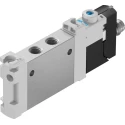 Festo Pneumatic 5/2 Solenoid Valve Single Solenoid/Spring Actuation M7 Port 24V DC Aluminium Body VUVG-LK10-M52-AT-M7-1R8L-S