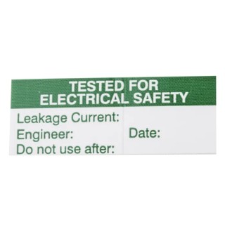 RS PRO Pre-Printed Adhesive Label TESTED for ELECTRICAL SAFETY 38mm x 15mm, 140 Per Pack 450-5969