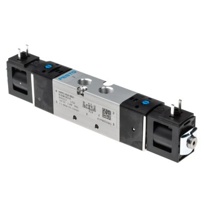 Festo 5/2 Pneumatic Solenoid Valve G 1/8 24V DC Aluminium Alloy Body VUVS-LK20-B52-D-G18-1C1-S