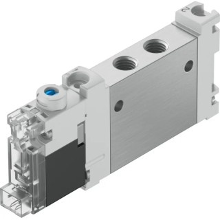 Festo Pneumatic Solenoid Valve 5/2 Solenoid/Spring M7 Port 24V DC Aluminium Alloy Body VUVG-LK10-M52-AT-M7-1H2L-S