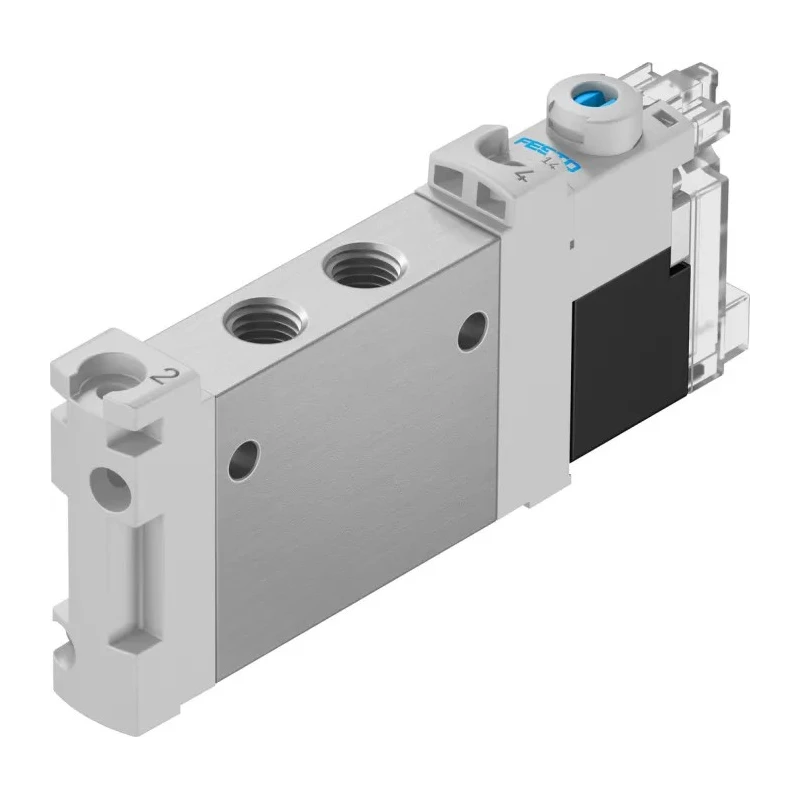 Festo Pneumatic Solenoid Valve 5/2 Solenoid/Spring M7 Port 24V DC Aluminium Alloy Body VUVG-LK10-M52-AT-M7-1H2L-S