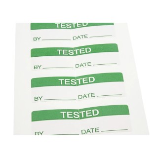 RS PRO Pre-Printed Adhesive Label, Self-Adhesive Tamperproof Vinyl Cloth, Green Text on White, 38mm x 13mm 450-6394