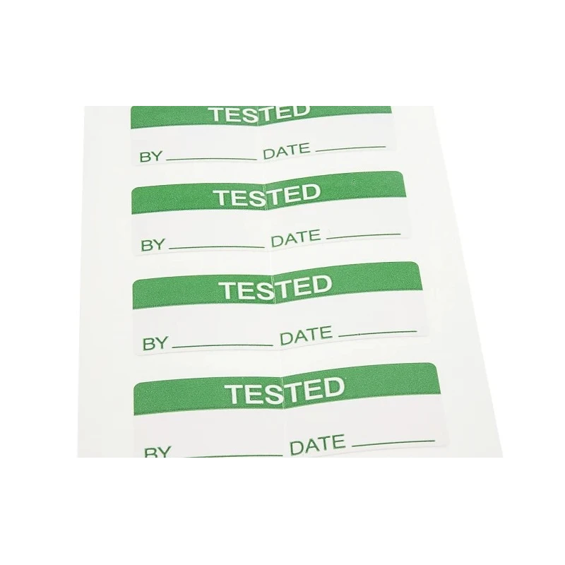 RS PRO Pre-Printed Adhesive Label, Self-Adhesive Tamperproof Vinyl Cloth, Green Text on White, 38mm x 13mm 450-6394