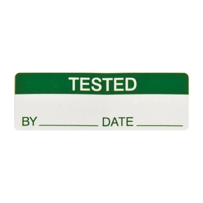 RS PRO Pre-Printed Adhesive Label, Self-Adhesive Tamperproof Vinyl Cloth, Green Text on White, 38mm x 13mm 450-6394