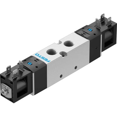 Festo 5/2 Solenoid Valve 24V dc Aluminium Alloy Body, 1000L/min Max Flow, Nitrile Rubber Seal VUVS-LK25-B52-D-G14-1B2-S