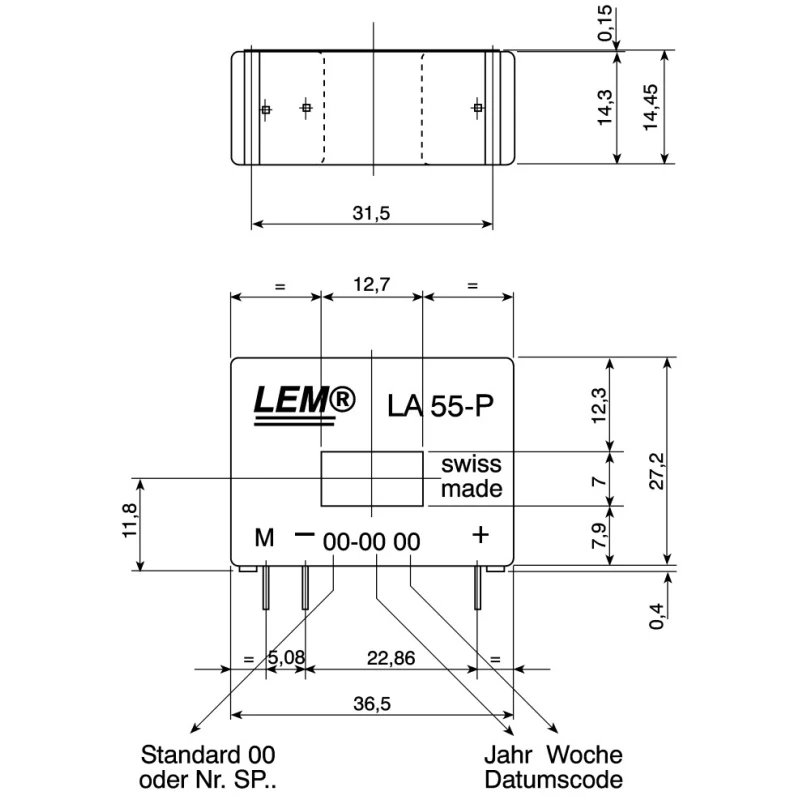 LEM LA 100-P/SP13 Series Current Transformer 160 A 1:1 Turns Ratio 12 V, 15 V 15mm Bore SP13