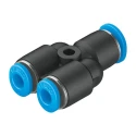 Festo Polybutylene Terephthalate Pneumatic Fitting Push-in 6 mm to Push-in 4 mm Y Tube-to-Tube Adaptor QSMY-6-4