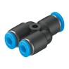 Festo Polybutylene Terephthalate Pneumatic Fitting Push-in 6 mm to Push-in 4 mm Y Tube-to-Tube Adaptor QSMY-6-4