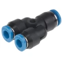Festo Polybutylene Terephthalate Pneumatic Fitting Push-in 6 mm to Push-in 4 mm Y Tube-to-Tube Adaptor QSMY-6-4