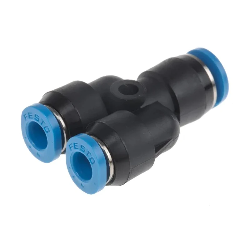 Festo Polybutylene Terephthalate Pneumatic Fitting Push-in 6 mm to Push-in 4 mm Y Tube-to-Tube Adaptor QSMY-6-4