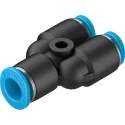 Festo Polybutylene Terephthalate Pneumatic Fitting Push-in 6 mm to Push-in 4 mm Y Tube-to-Tube Adaptor QSMY-6-4