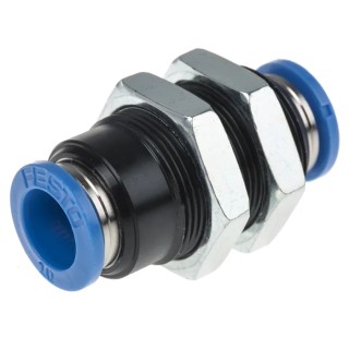 Festo Pneumatic Fitting QSS Series Push-In 10 mm Connection Size POM Nickel Plated Brass Stainless Steel QSS-10