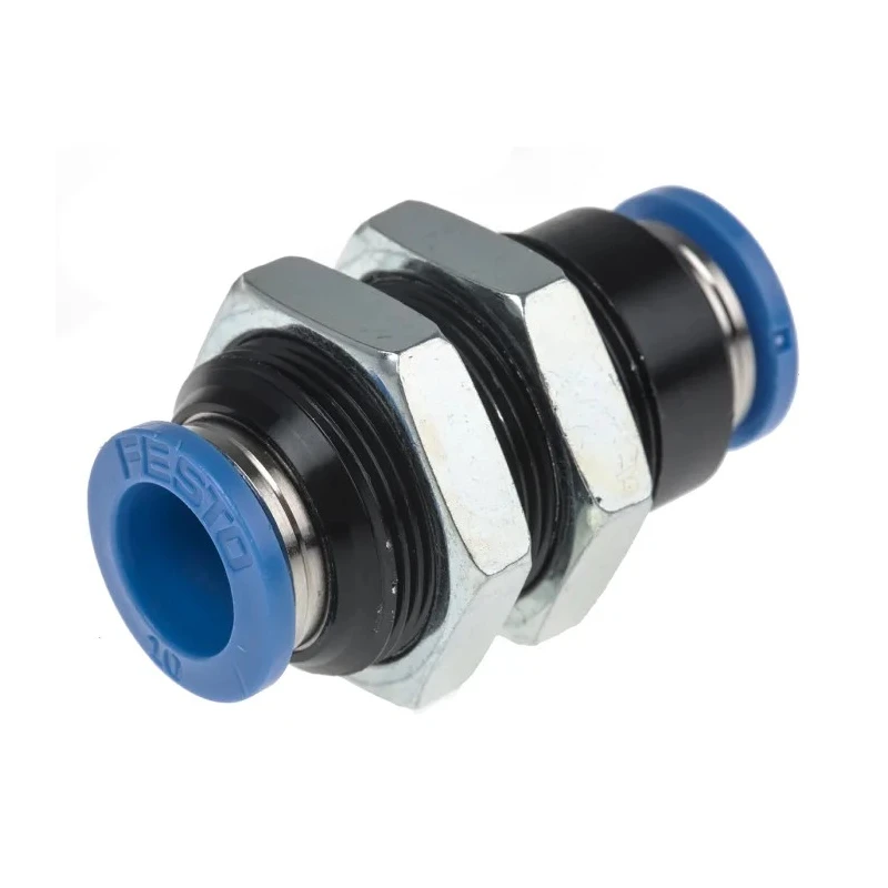 Festo Pneumatic Fitting QSS Series Push-In 10 mm Connection Size POM Nickel Plated Brass Stainless Steel QSS-10