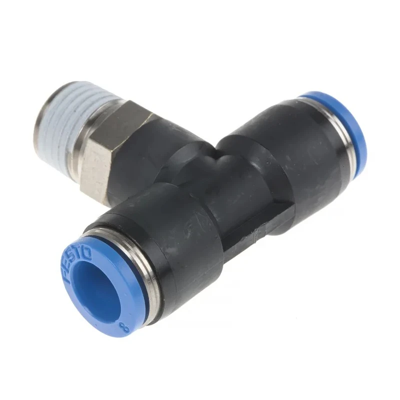 Festo QS Series Push-In T-Shape Pneumatic Fitting Threaded-to-Tube Connection Size 8 mm 14 bar QST-1/4-8