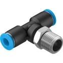 Festo Polybutylene Terephthalate Pneumatic Fitting Threaded-to-Tube Push-in 6 mm Male R 1/4 QS Series QST-1/4-6