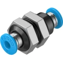 Festo Pneumatic Fitting Brass Nickel Plated Push In 4 mm Push-in 14 Bar Max Operating Pressure QSS-4