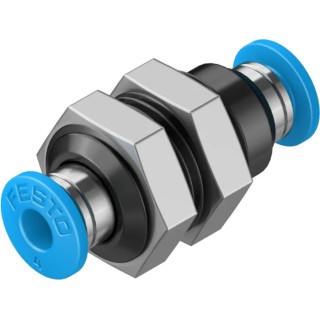 Festo Pneumatic Fitting Brass Nickel Plated Push In 4 mm Push-in 14 Bar Max Operating Pressure QSS-4