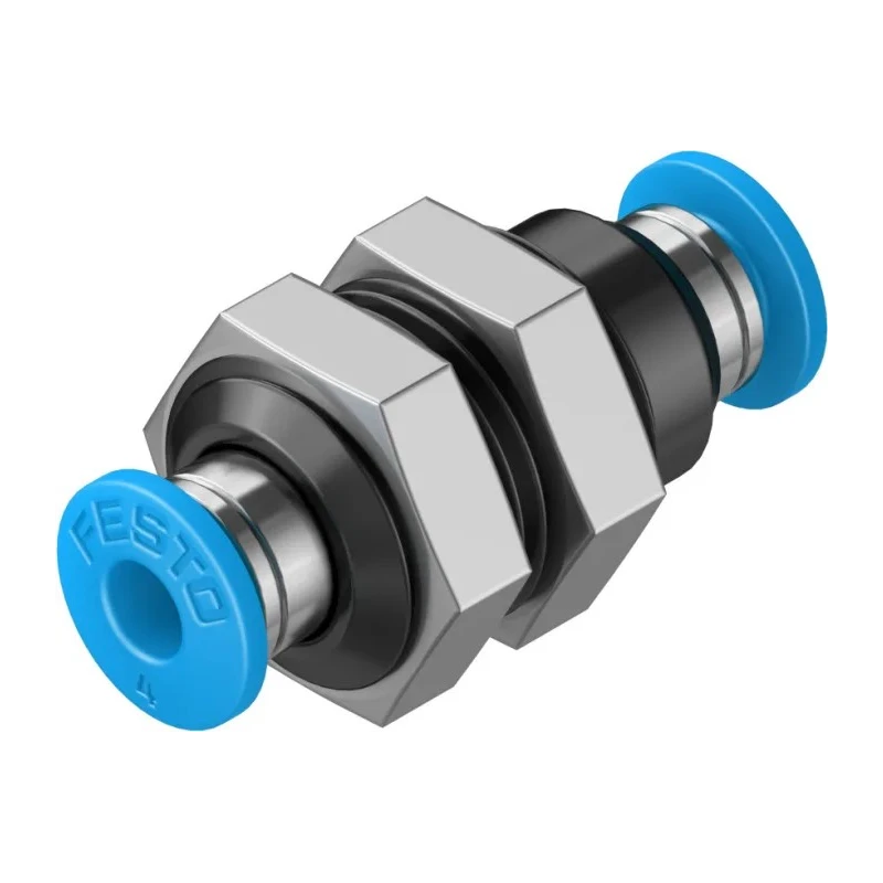 Festo Pneumatic Fitting Brass Nickel Plated Push In 4 mm Push-in 14 Bar Max Operating Pressure QSS-4