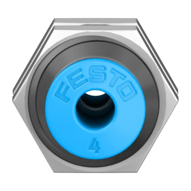 Festo Pneumatic Fitting Brass Nickel Plated Push In 4 mm Push-in 14 Bar Max Operating Pressure QSS-4