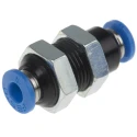Festo Pneumatic Fitting Brass Nickel Plated Push In 4 mm Push-in 14 Bar Max Operating Pressure QSS-4