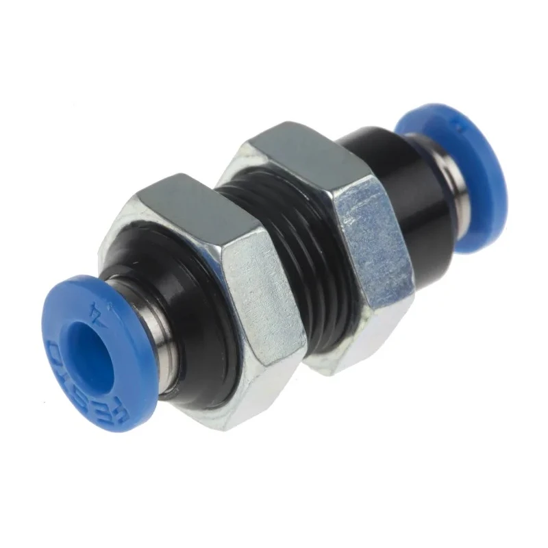 Festo Pneumatic Fitting Brass Nickel Plated Push In 4 mm Push-in 14 Bar Max Operating Pressure QSS-4