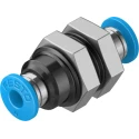 Festo Pneumatic Fitting Brass Nickel Plated Push In 4 mm Push-in 14 Bar Max Operating Pressure QSS-4
