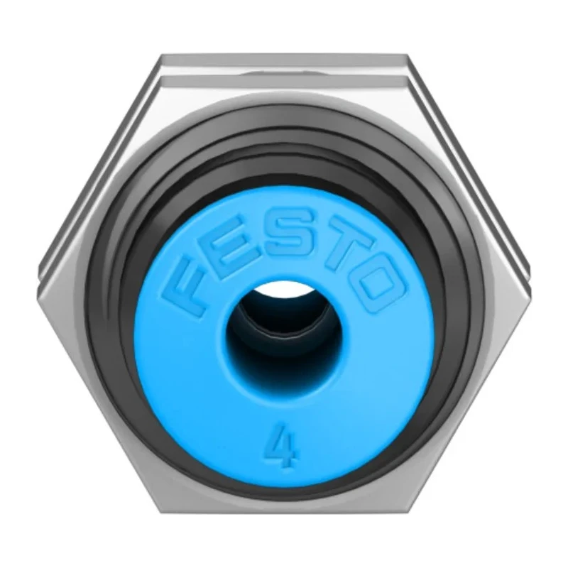 Festo Pneumatic Fitting Brass Nickel Plated Push In 4 mm Push-in 14 Bar Max Operating Pressure QSS-4