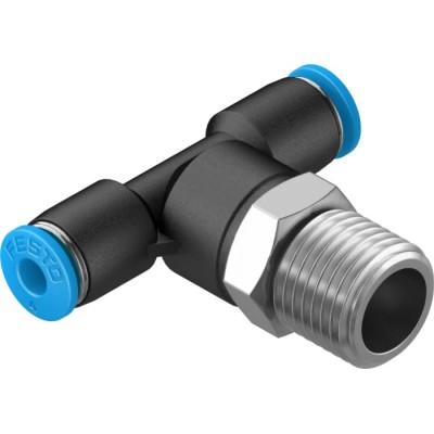 Festo Polybutylene Terephthalate Pneumatic Fitting Push-in 4 mm R 1/4 Male Threaded-to-Tube Connection QST-1/4-4