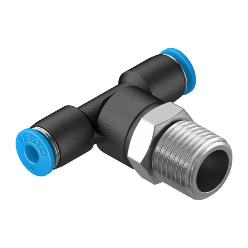 Festo Polybutylene Terephthalate Pneumatic Fitting Push-in 4 mm R 1/4 Male Threaded-to-Tube Connection QST-1/4-4
