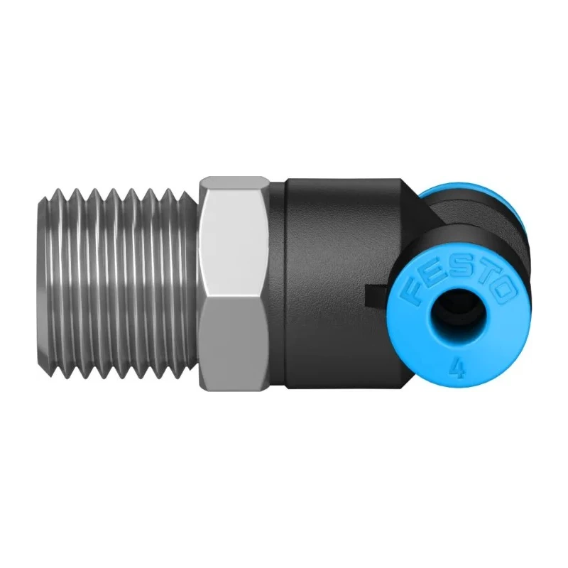 Festo Polybutylene Terephthalate Pneumatic Fitting Push-in 4 mm R 1/4 Male Threaded-to-Tube Connection QST-1/4-4