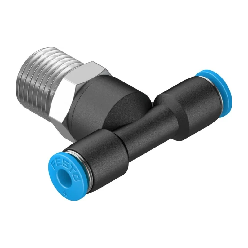 Festo Polybutylene Terephthalate Pneumatic Fitting Push-in 4 mm R 1/4 Male Threaded-to-Tube Connection QST-1/4-4