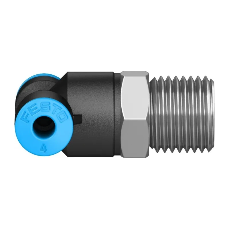 Festo Polybutylene Terephthalate Pneumatic Fitting Push-in 4 mm R 1/4 Male Threaded-to-Tube Connection QST-1/4-4