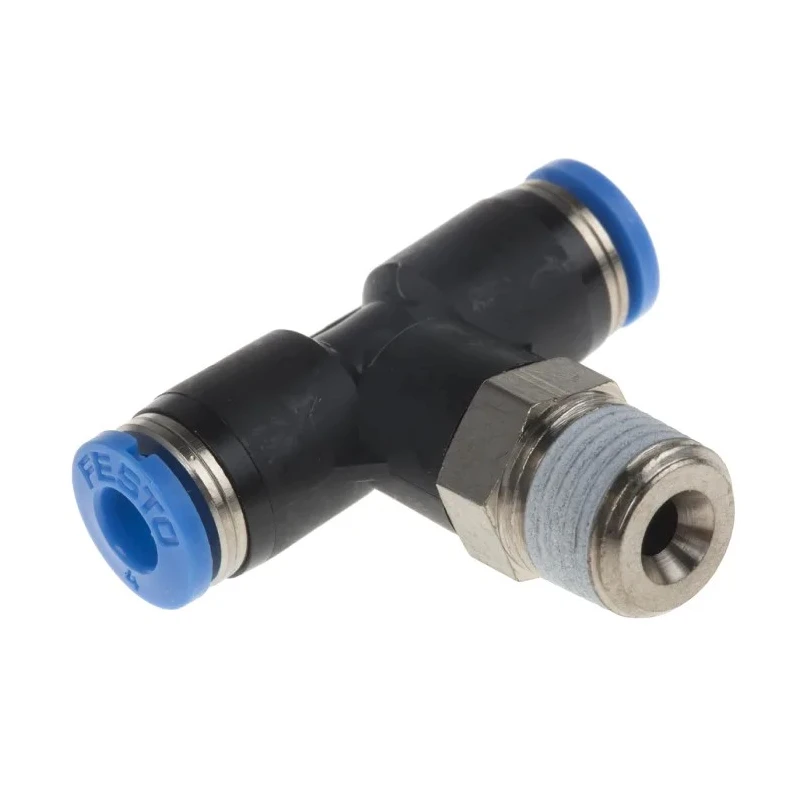 Festo Pneumatic Push-In T-Shape Fitting QS Series Threaded-to-Tube Connector, Push-In 4 mm, Max Pressure 14 bar QST-1/8-4