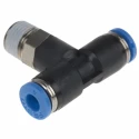 Festo Pneumatic Push-In T-Shape Fitting QS Series Threaded-to-Tube Connector, Push-In 4 mm, Max Pressure 14 bar QST-1/8-4