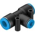 Festo Pneumatic Fitting Tee Tube-to-Tube Adapter Push-in 10 mm, Maximum Operating Pressure 14 bar, Maximum QST-10-6