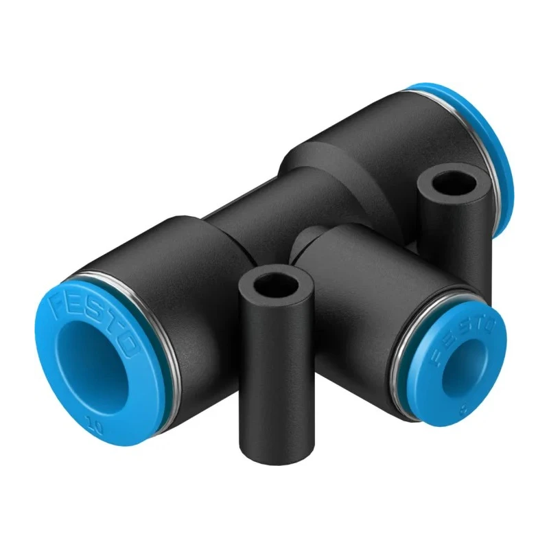 Festo Pneumatic Fitting Tee Tube-to-Tube Adapter Push-in 10 mm, Maximum Operating Pressure 14 bar, Maximum QST-10-6